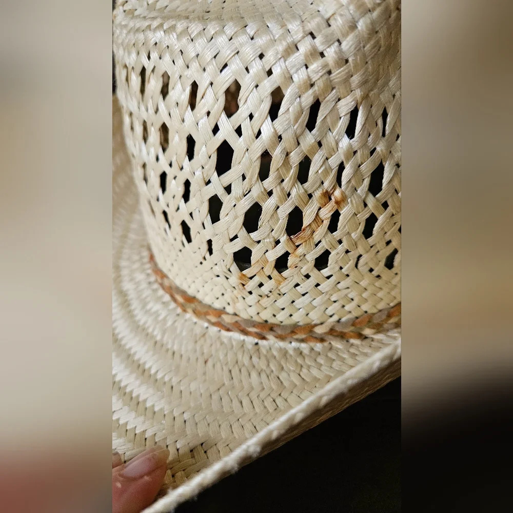BAILEY U-Rollit straw western cowboy hat with feather. - Picture 6 of 9